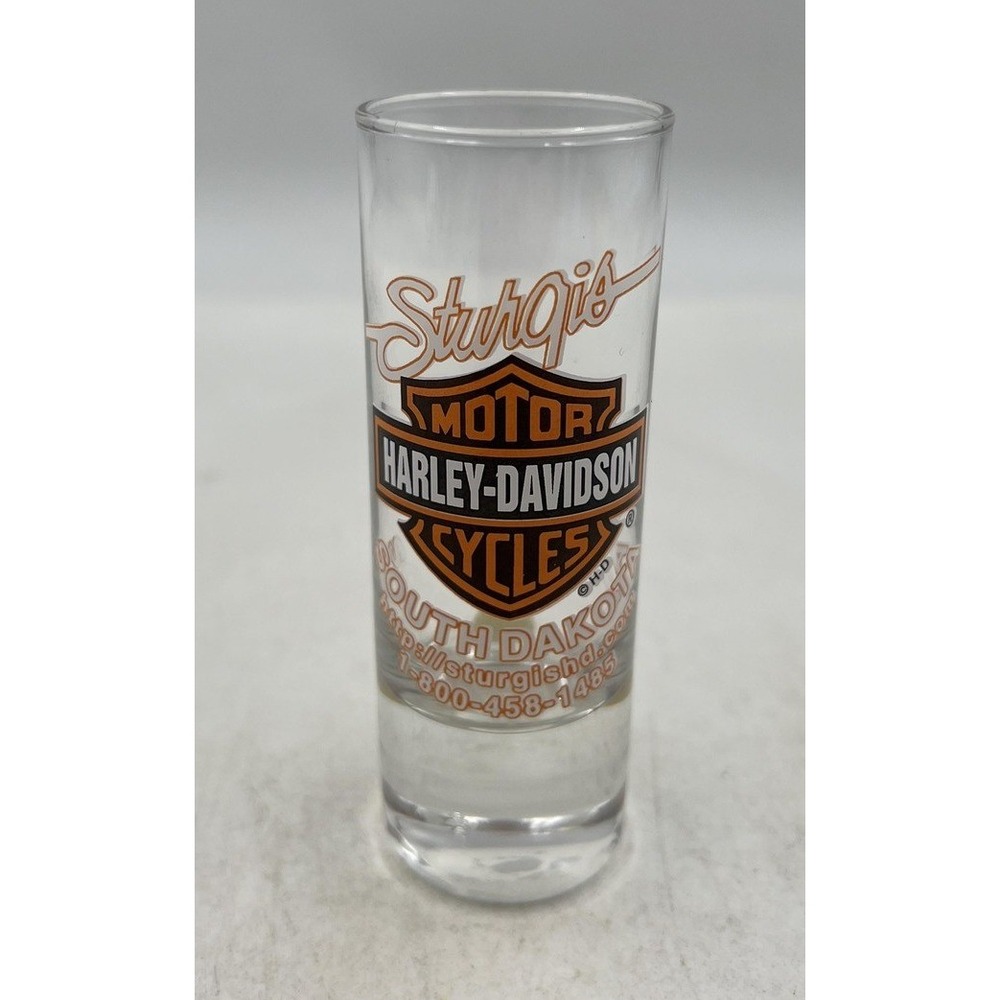 Harley-Davidson Sturgis Shot Glass Clear 4.25" South Dakota Barware Collectible